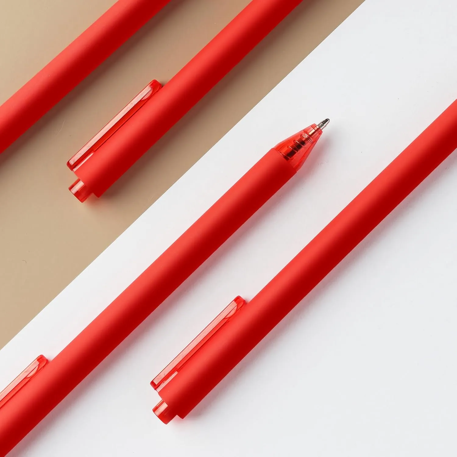 deegtran Pens Bulk, 50 Pack Smooth Red Ink Ballpoint Pens, Wholesale Retractable Pens, No Bleed Click Pens Medium Point, 1.0MM