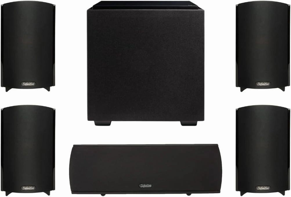 Definitive Technology 5.1 Bundle: (4) ProMonitor 800, ProCenter 1000 and Descend DN8 Subwoofer - Immersive Home Theater System