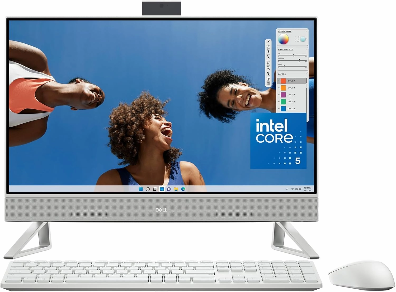Dell Inspiron 5430 All in One Desktop - 23.8-inch FHD (1920 x 1080) Display, Intel Core 5-120U, 8GB DDR4 RAM, 512GB SSD, Intel Graphics, Windows 11 Home, Onsite & Migrate Service - White
