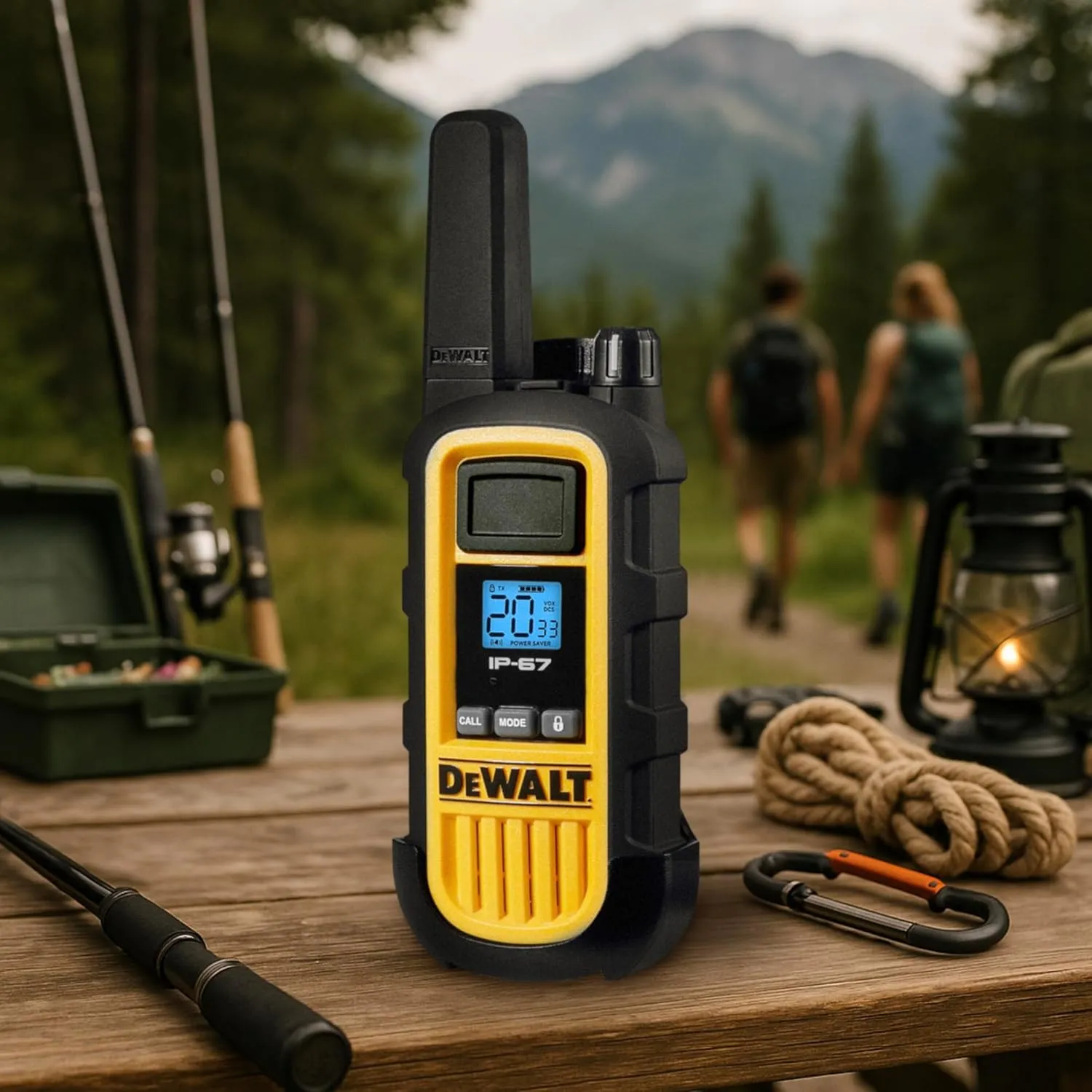 DEWALT DXFRS800 2 Watt Heavy Duty Walkie Talkies - Waterproof, Shock Resistant, Long Range & Rechargeable Two-Way Radio with VOX (6 Pack w/Gang Charger) (DXFRS800-BCH6)