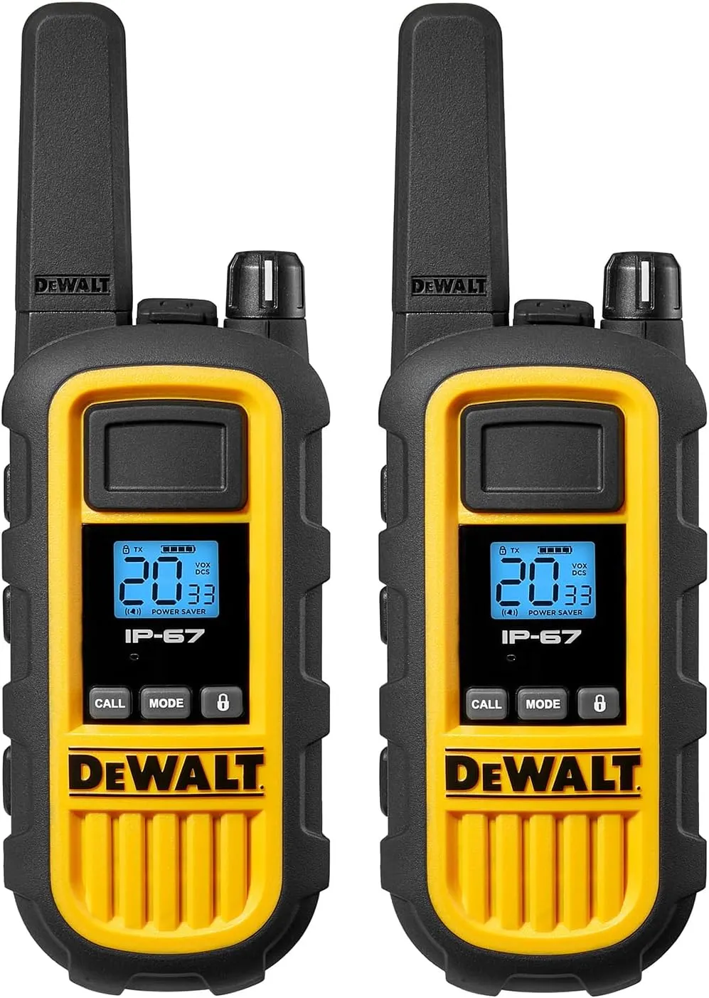 DEWALT DXFRS800 2 Watt Heavy Duty Walkie Talkies - Waterproof, Shock Resistant, Long Range & Rechargeable Two-Way Radio with VOX (6 Pack w/Gang Charger) (DXFRS800-BCH6)