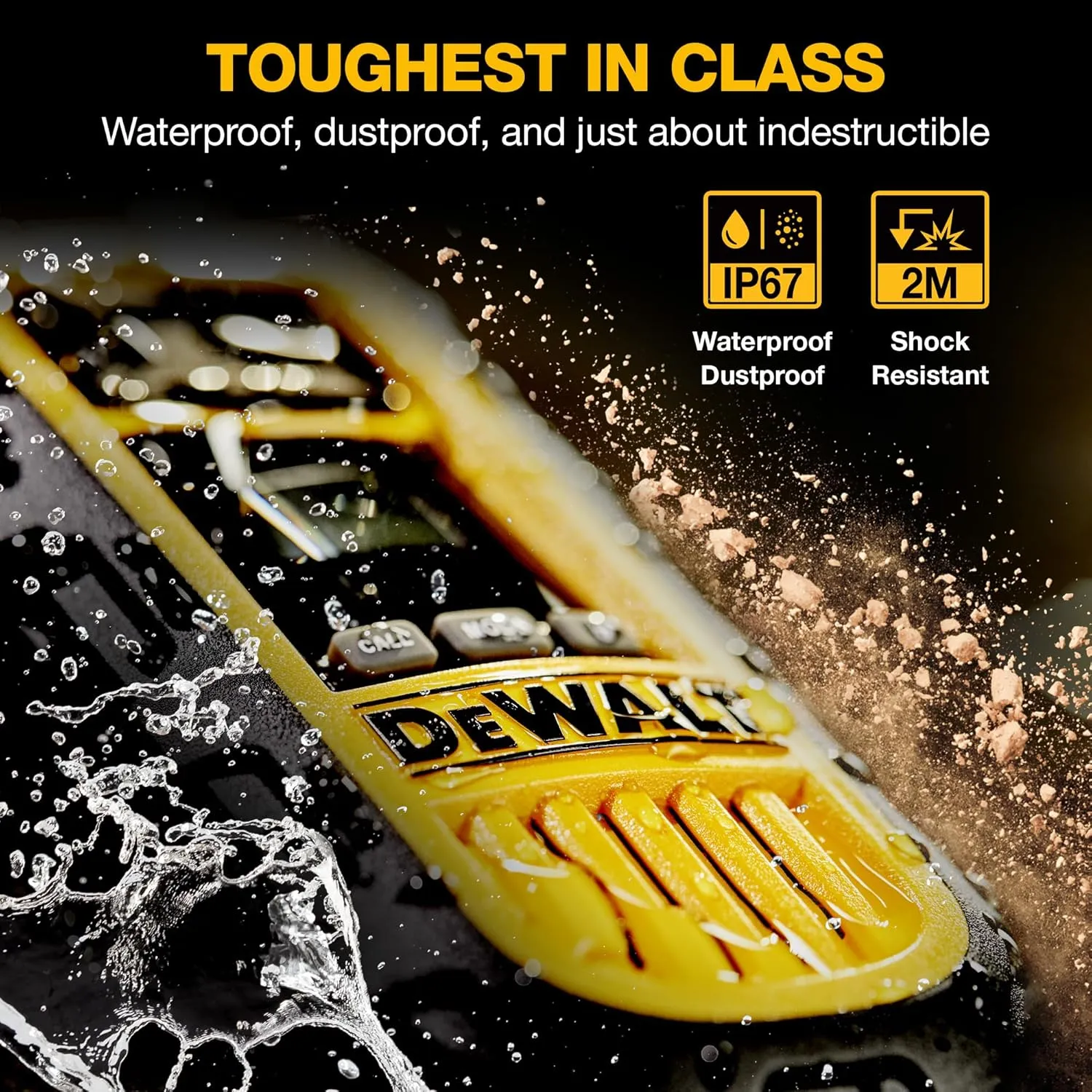 DEWALT DXFRS800 2 Watt Heavy Duty Walkie Talkies - Waterproof, Shock Resistant, Long Range & Rechargeable Two-Way Radio with VOX (6 Pack w/Gang Charger) (DXFRS800-BCH6)