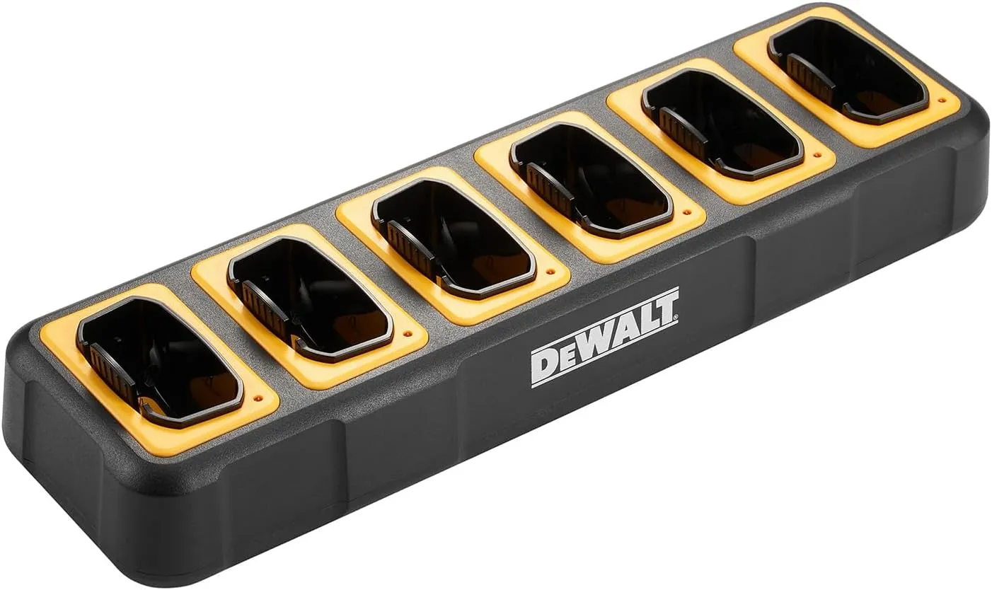 DEWALT DXFRS800 2 Watt Heavy Duty Walkie Talkies - Waterproof, Shock Resistant, Long Range & Rechargeable Two-Way Radio with VOX (6 Pack w/Gang Charger) (DXFRS800-BCH6)