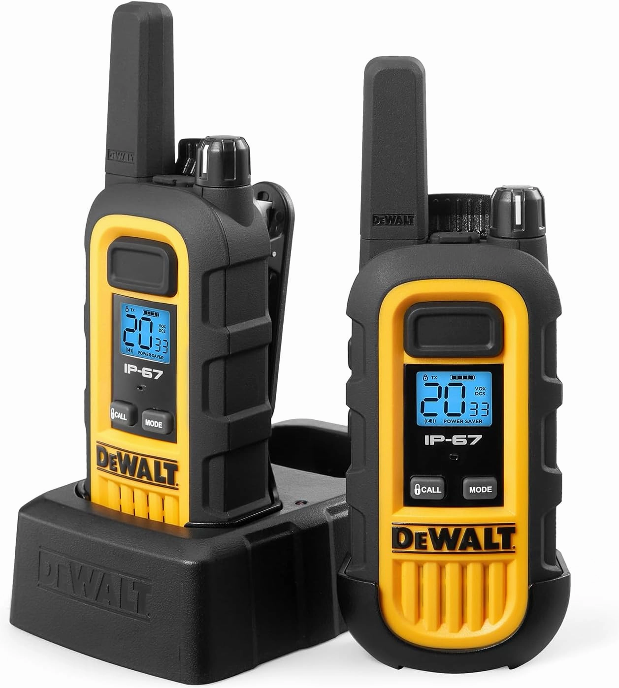 DEWALT DXFRS300 1 Watt Heavy Duty Walkie Talkies with Headsets - Waterproof, Shock Resistant, Long Range & Rechargeable Two-Way Radio with VOX (6 Pack)