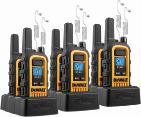DEWALT DXFRS300 1 Watt Heavy Duty Walkie Talkies with Headsets - Waterproof, Shock Resistant, Long Range & Rechargeable Two-Way Radio with VOX (6 Pack)