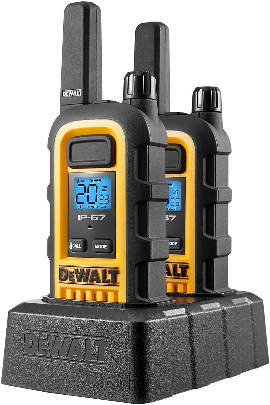 DEWALT DXFRS300 1 Watt Heavy Duty Walkie Talkies with Headsets - Waterproof, Shock Resistant, Long Range & Rechargeable Two-Way Radio with VOX (6 Pack)
