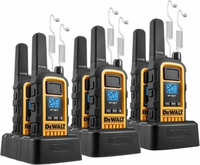 DEWALT DXFRS800 2 Watt Heavy Duty Walkie Talkies with Headsets - Waterproof, Shock Resistant, Long Range & Rechargeable Two-Way Radio with VOX (6 Pack)
