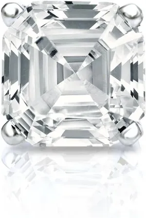Diamond Wish 14k White Gold 4-Prong Basket Asscher Cut Diamond Single Stud Earring (3/8 cttw, H-I, I1-I2)