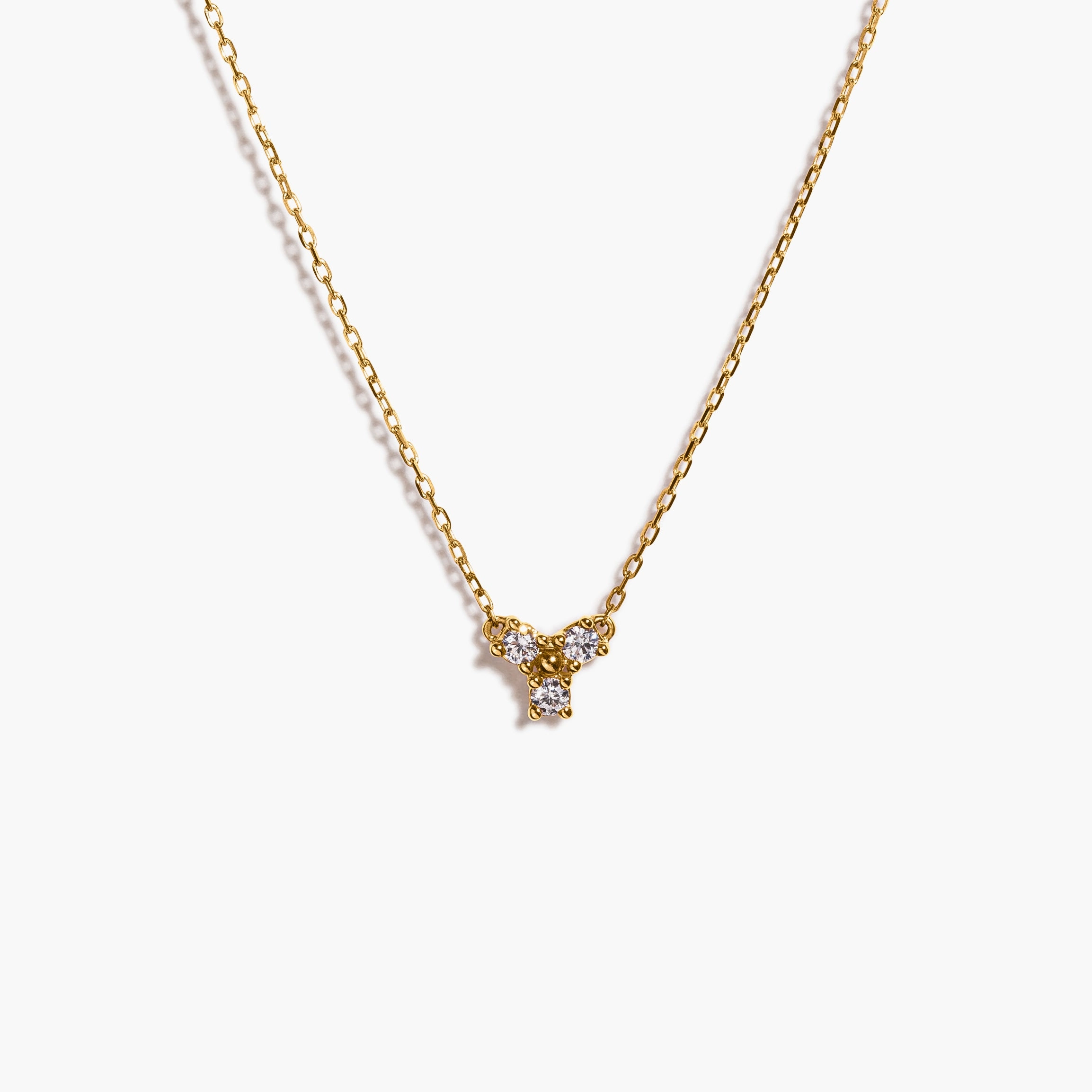 Diamond Trinity Necklace / 9K and 18K Solid Gold