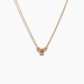 Diamond Trinity Necklace / 9K and 18K Solid Gold