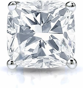Diamond Wish 14k White Gold 4-Prong Basket Cushion Cut Diamond Single Stud Earring (1/4 cttw, G-H, VS2-SI1)