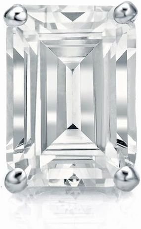 Diamond Wish 14k White Gold 4-Prong Basket Emerald Cut Diamond Single Stud Earring (1/4 cttw, G-H, VS2-SI1)