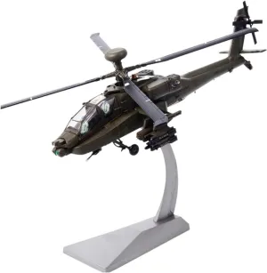 Die Cast Plane 1 72 for AH-64A Scale Helicopter Army Fighter Aircraft Airplane Static Models Adult Toys Military Finished Metal Airplane