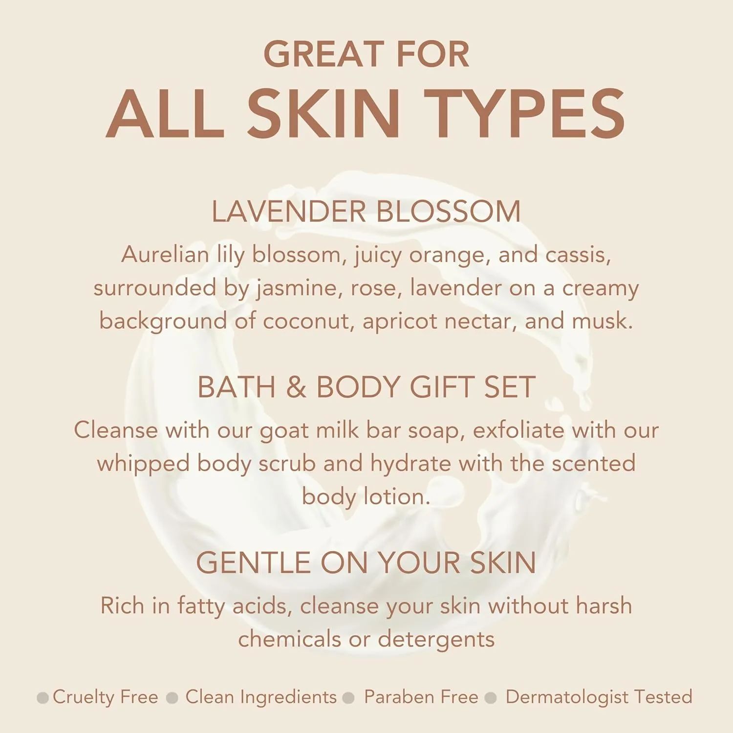 Dionis Goat Milk Skincare Lavender Blossom 3 Piece Self Care Essentials Gift Set - Bar Soap, Hand & Body Cream & Whipped Chamomile Sugar Body Scrub In Recyclable Box - Exfoliate & Moisturize Dry Skin