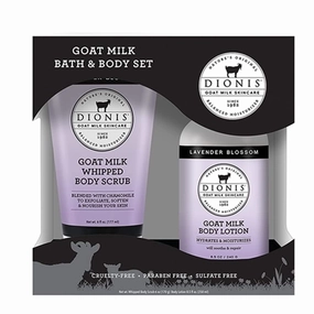 Dionis Goat Milk Skincare Deoderant Stick   Chamomile Sugar Scrub, 6 oz & Lavender Body Cream, 8.5 oz Set