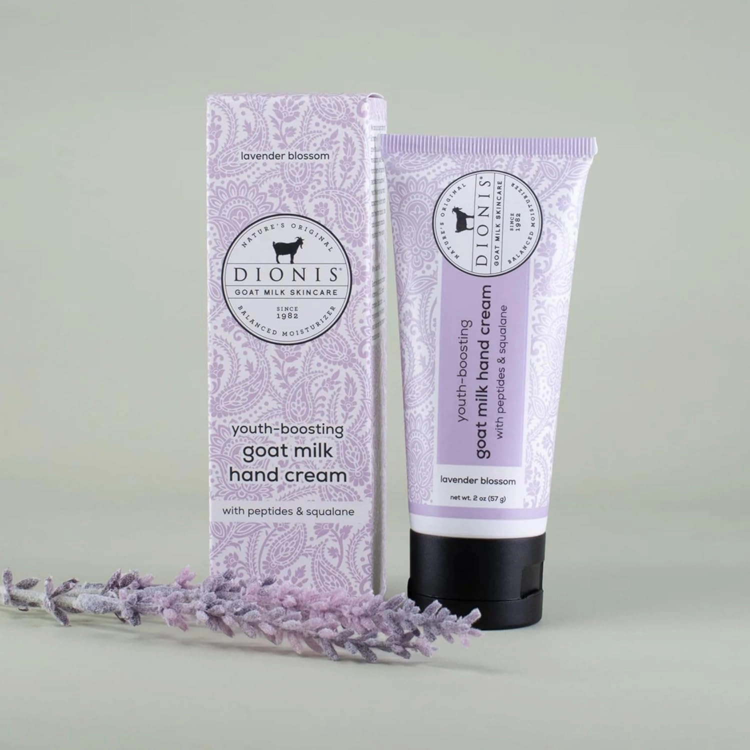 Dionis Youth Boosting Goat Milk Hand Cream 2oz, With Peptides and Squalane For More Vibrant and Healthy Skin, Lavender Blossom