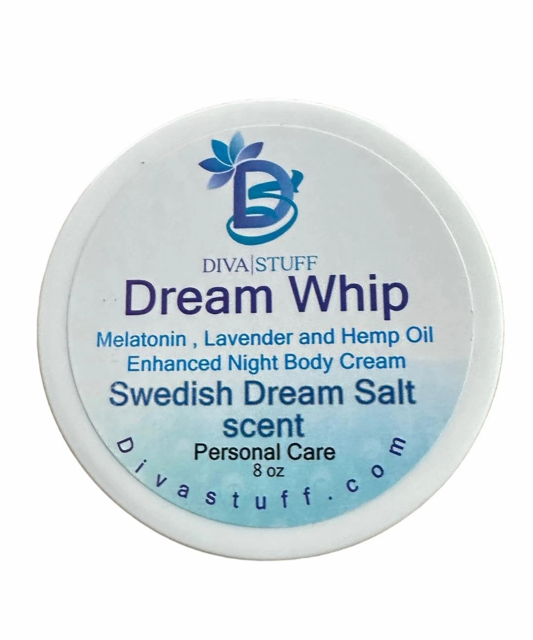 Diva Stuff Dream Whip Swedish Dream Salt Scent, Magnesium Enhanced Night Body Cream for Relaxation and Bedtime Routine, Swedish Dream Salt Scent Is Peaceful and Clean – 8 oz (Made in the USA