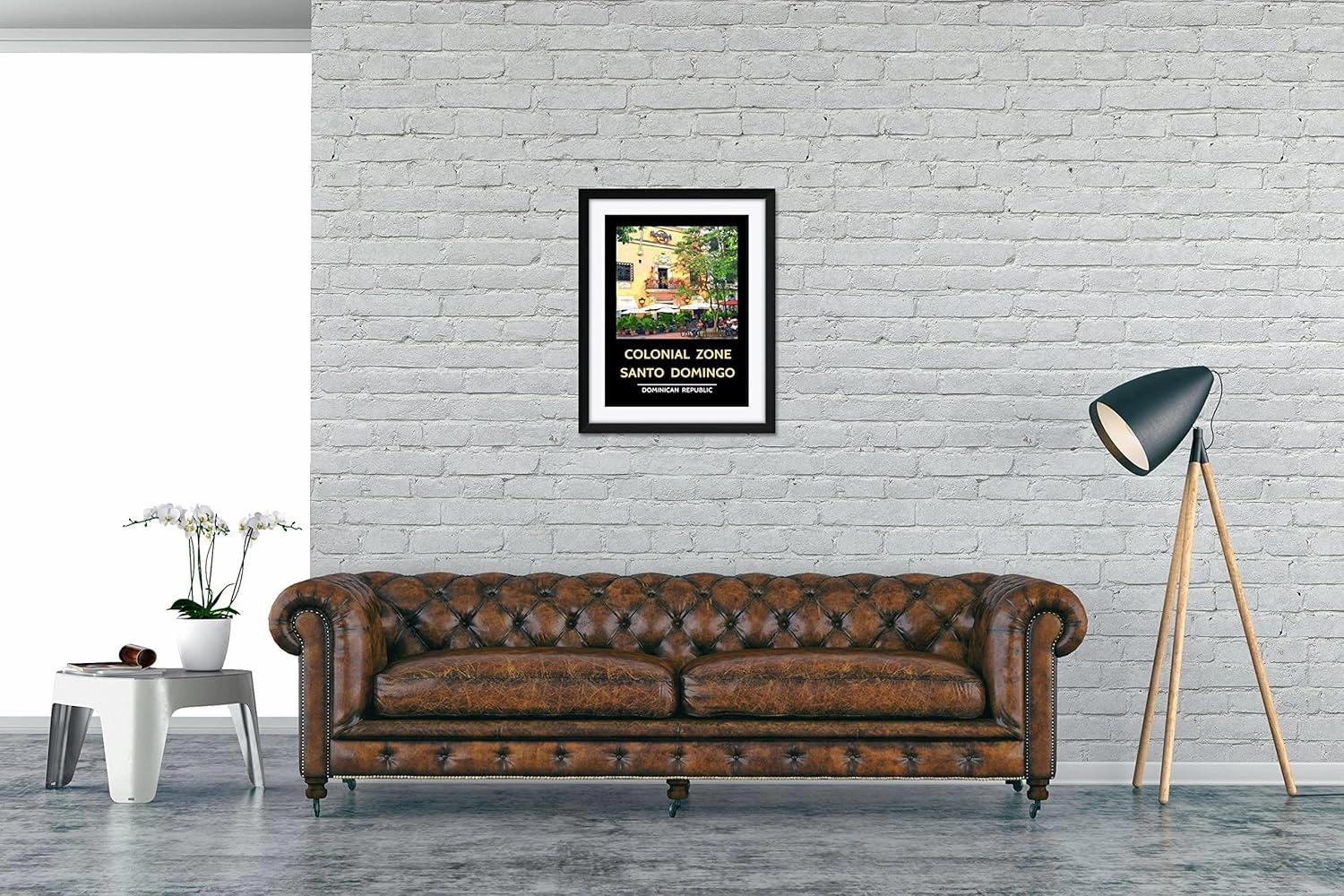 Dominican Republic Santo Domingo Hard Rock Cafe Professionally Framed & Matted Art Print from Drawing and Painting by Photographer Darrell Owen Framed Art Size: 24" x 30"