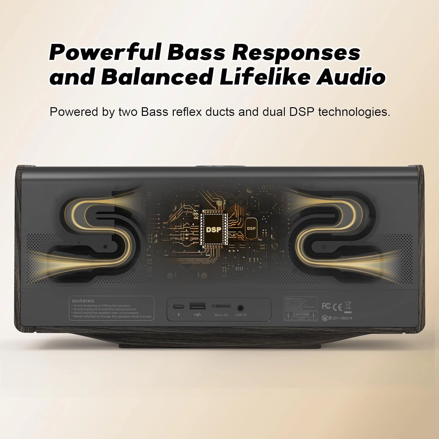 DOSS SoundBox Ultra Bluetooth Speaker with 2.1 Channel Audio, 80W Superior Sound with Deep Bass, Two DSP Technologies, 18H Playtime, BT 5.3, Wireless for Home, Office, Room-Black