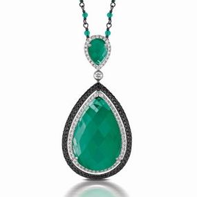 Doves Green Agate Pendant