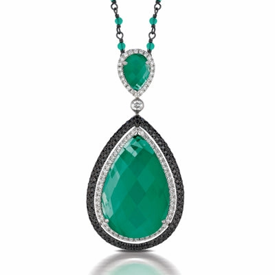 Doves Green Agate Pendant