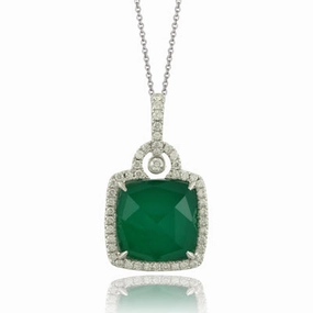 Doves Green Agate Pendant