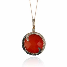 Doves Red Agate Pendant