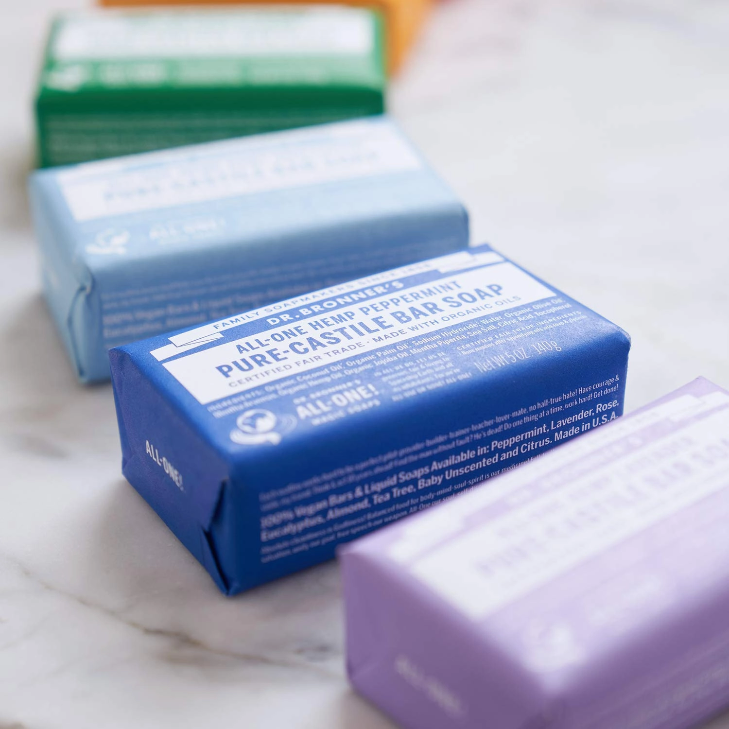 Dr. Bronner's Pure-Castile Magic Bar Soap (Peppermint, 5oz, 12-Pack) – Made with Organic Oils, Soap Bar for Men & Women, Gentle & Moisturizing for Face & Sensitive Skin, Vegan, Cruelty-Free, Non-GMO