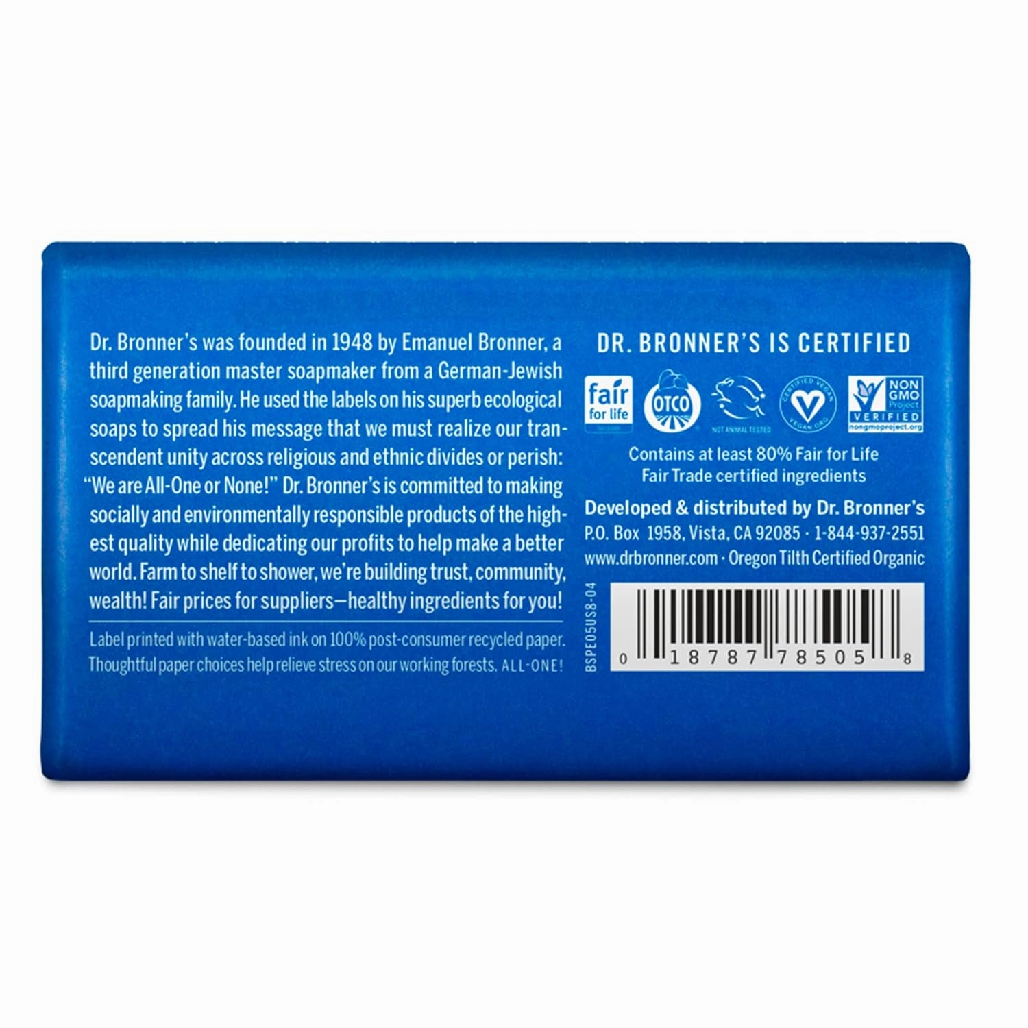 Dr. Bronner's Pure-Castile Magic Bar Soap (Peppermint, 5oz, 12-Pack) – Made with Organic Oils, Soap Bar for Men & Women, Gentle & Moisturizing for Face & Sensitive Skin, Vegan, Cruelty-Free, Non-GMO