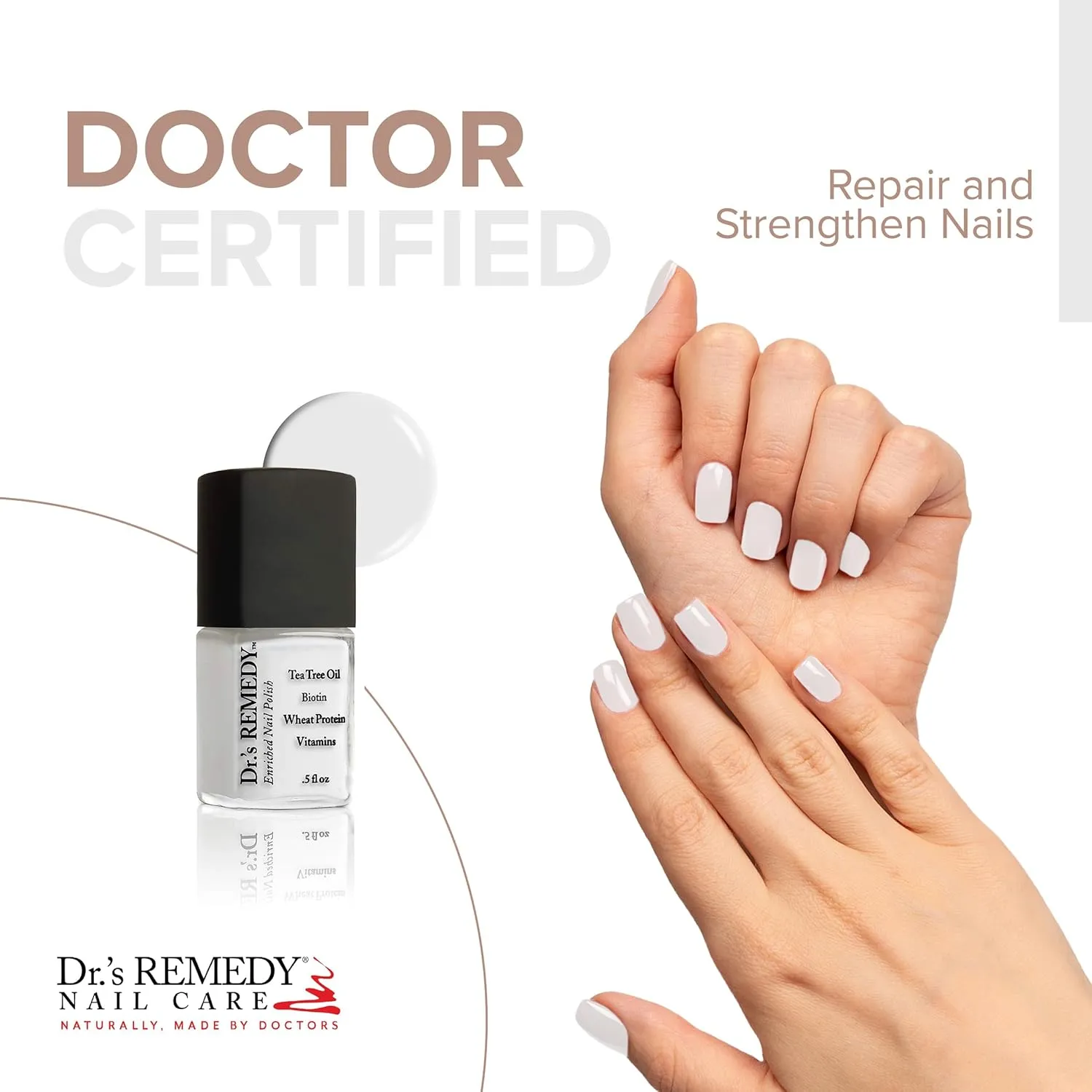 Dr’s Remedy Enriched Nail Polish: Non Toxic, All Natural, and Organic - Doctor Formulated: Strengthens, Restores, Heals, and Protects '24-Free' - CLASSIC Cloud