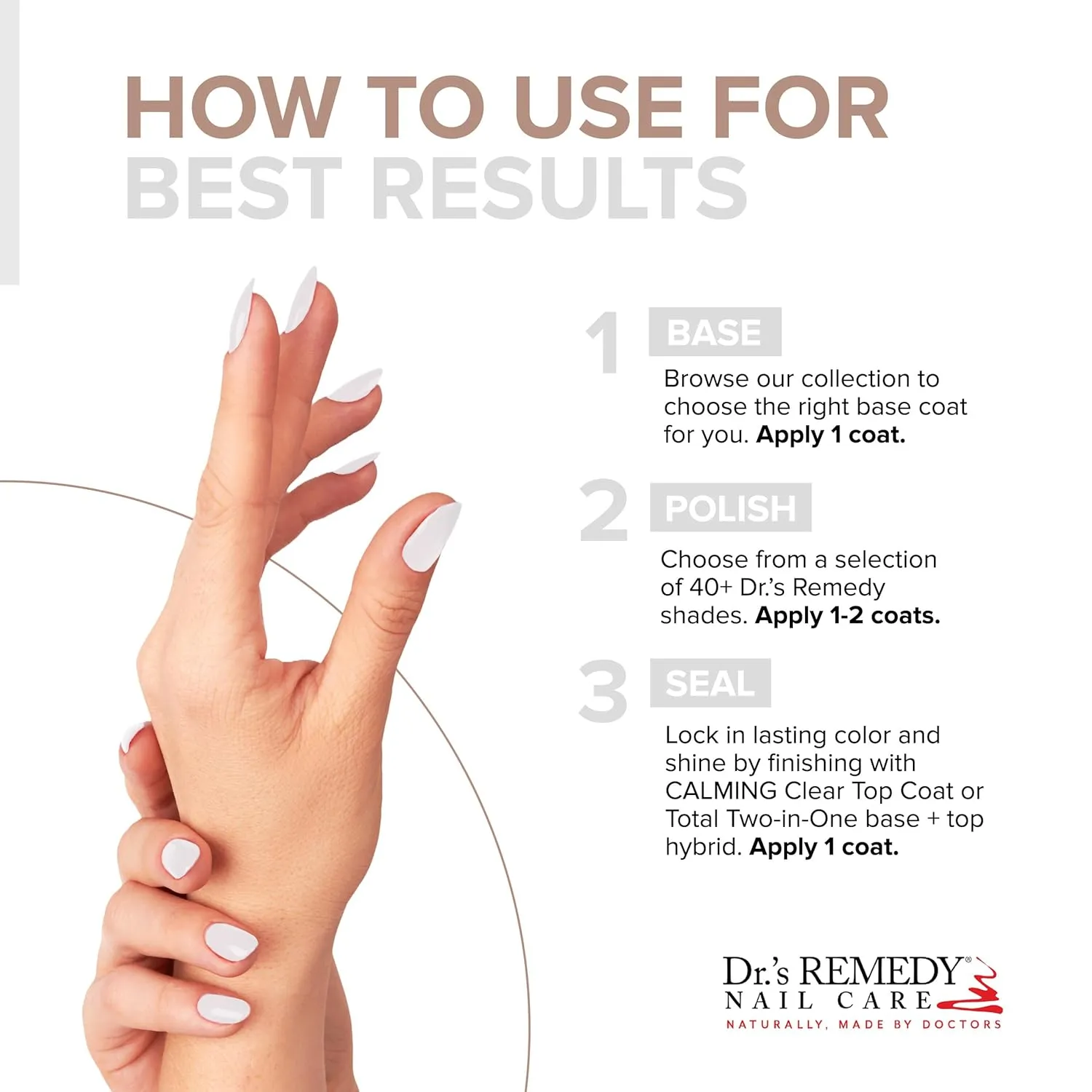 Dr’s Remedy Enriched Nail Polish: Non Toxic, All Natural, and Organic - Doctor Formulated: Strengthens, Restores, Heals, and Protects '24-Free' - CLASSIC Cloud