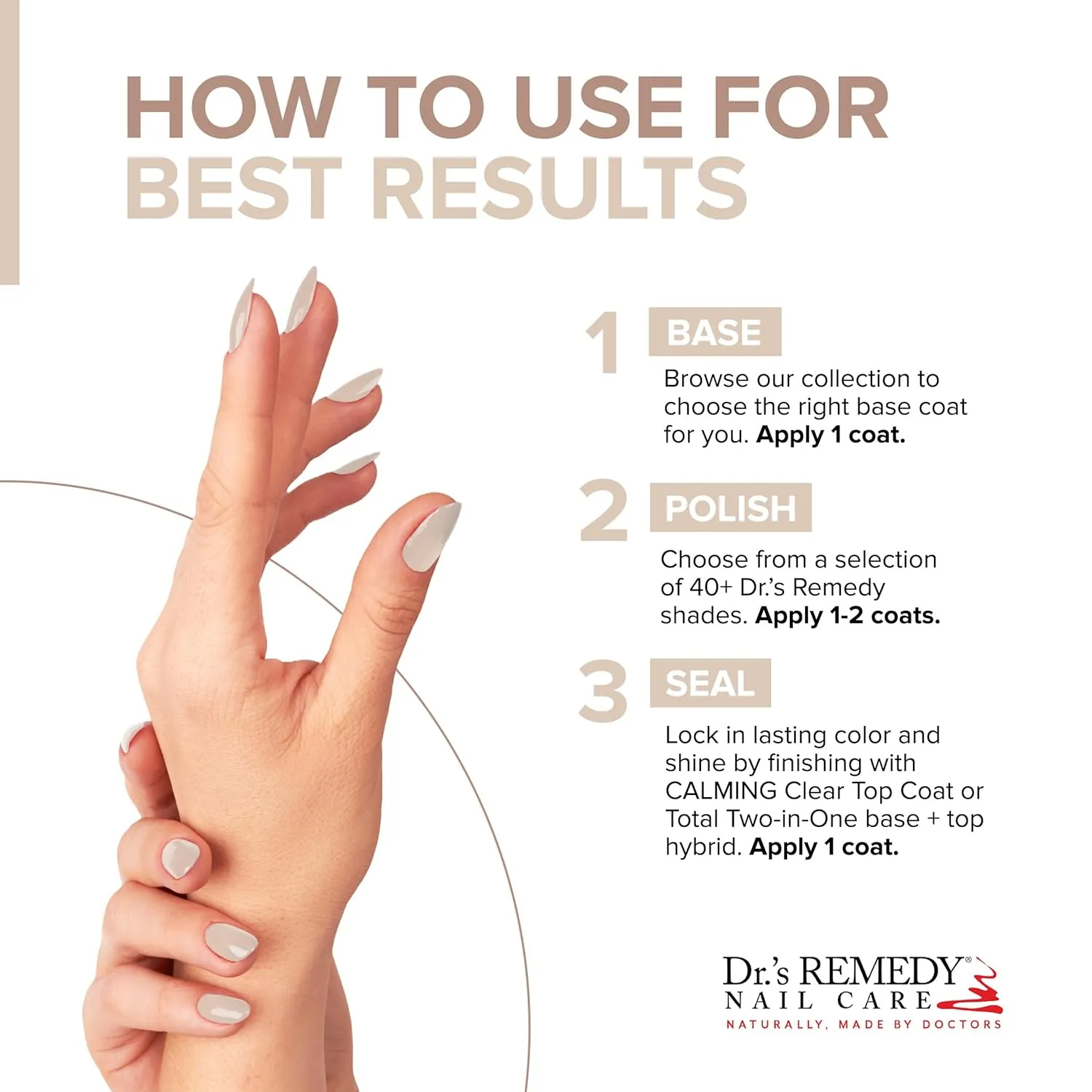 Dr’s Remedy Enriched Nail Polish: Non Toxic, All Natural, and Organic - Doctor Formulated: Strengthens, Restores, Heals, and Protects '24-Free' - LOYAL Linen