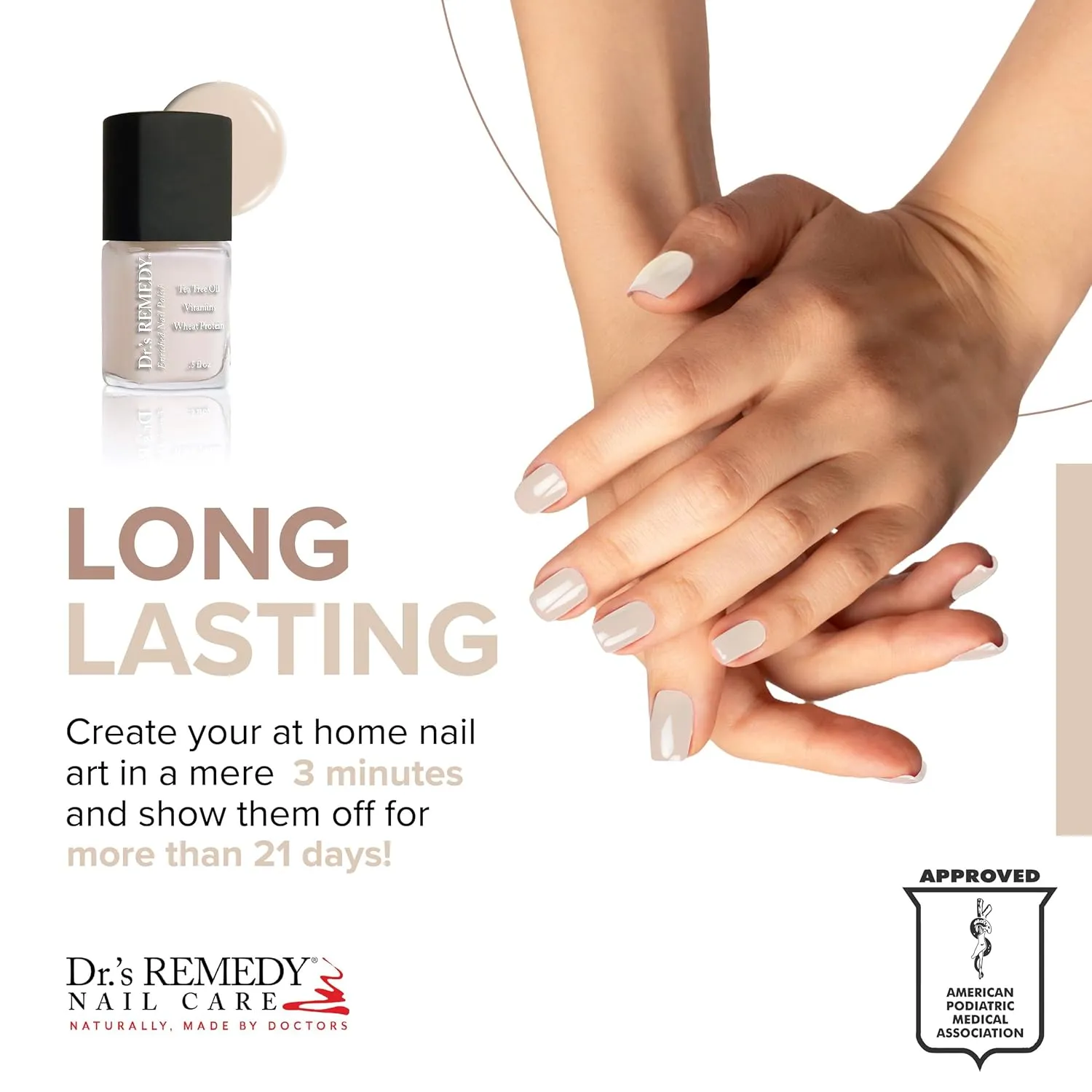 Dr’s Remedy Enriched Nail Polish: Non Toxic, All Natural, and Organic - Doctor Formulated: Strengthens, Restores, Heals, and Protects '24-Free' - LOYAL Linen