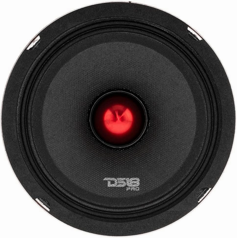 DS18 PRO-X5.4BM Loudspeaker - 5.25", Midrange, Red Aluminum Bullet, 300W Max, 150W RMS, 4 Ohms - Premium Quality Audio Door Speakers for Car or Truck Stereo Sound System (1 Speaker)