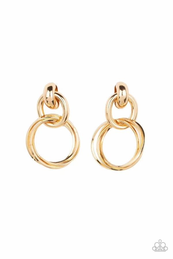 Dynamically Linked Gold Earring
