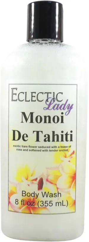 Eclectic Lady Liquid Pearl Body Wash - Monoi de Tahiti Scent 3-in-1 Use For Bubble Bath, Hand Soap & Body Wash, Phthalate-Free Monoi de Tahiti Fragrance, Handcrafted in USA (8 oz)