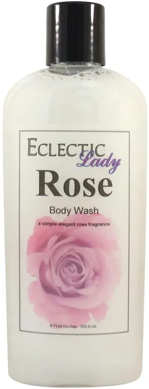Eclectic Lady Liquid Pearl Body Wash - Rose Scent 3-in-1 Use For Bubble Bath, Hand Soap & Body Wash, Phthalate-Free Rose Fragrance, Handcrafted in USA (8 oz)