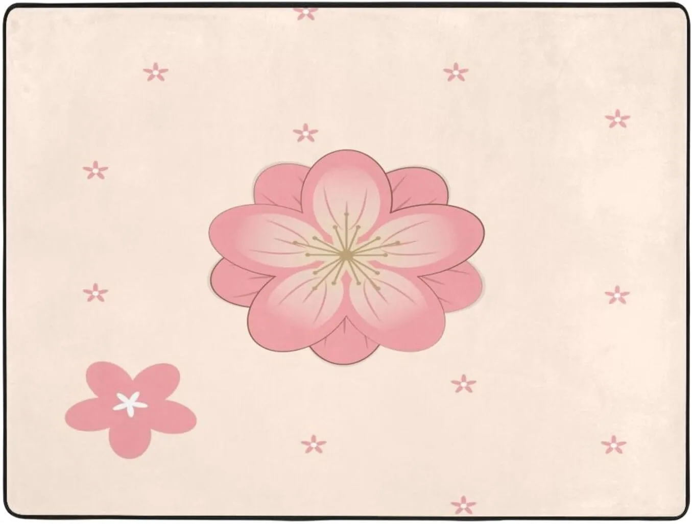 EkcoS Little Pink Cherry Blossoms Large Area Rugs for Living Room, Super Soft Fluffy Modern Bedroom Rug,Soft Plush Furry Bedside Rug,(63x48in)