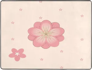 EkcoS Little Pink Cherry Blossoms Large Area Rugs for Living Room, Super Soft Fluffy Modern Bedroom Rug,Soft Plush Furry Bedside Rug,(63x48in)