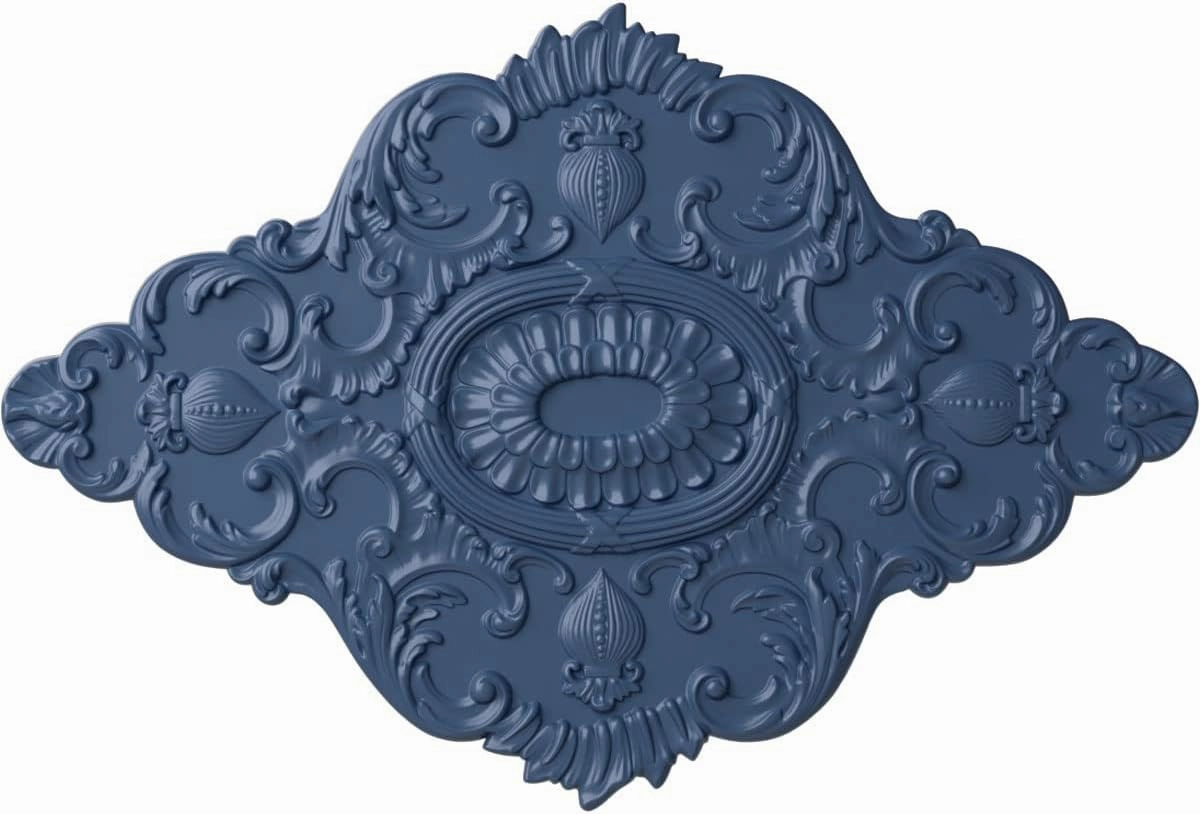 Ekena Millwork CM42X28ASAMF Ashford Ceiling Medallion, 42 3/4"W x 28 7/8"H x 1"P, Hand-Painted Americana