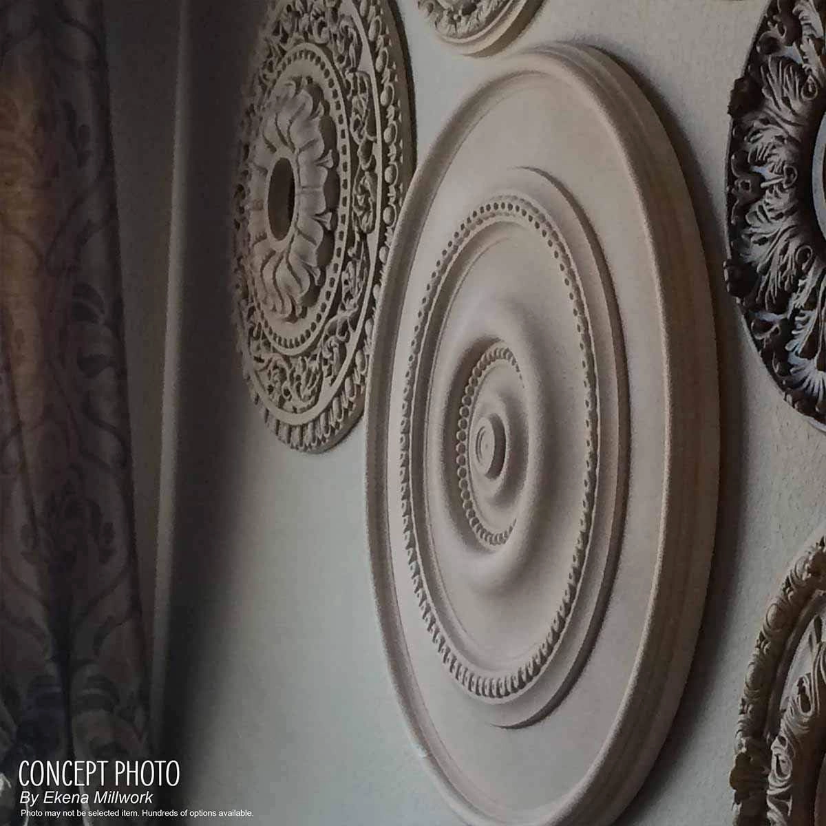 Ekena Millwork CM42X28ASBZS Ashford Ceiling Medallion, 42 3/4"W x 28 7/8"H x 1"P, Hand-Painted Bronze
