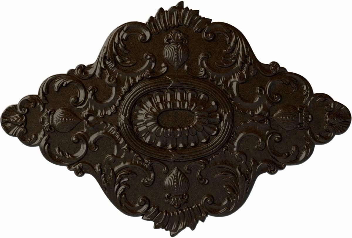 Ekena Millwork CM42X28ASBZS Ashford Ceiling Medallion, 42 3/4"W x 28 7/8"H x 1"P, Hand-Painted Bronze
