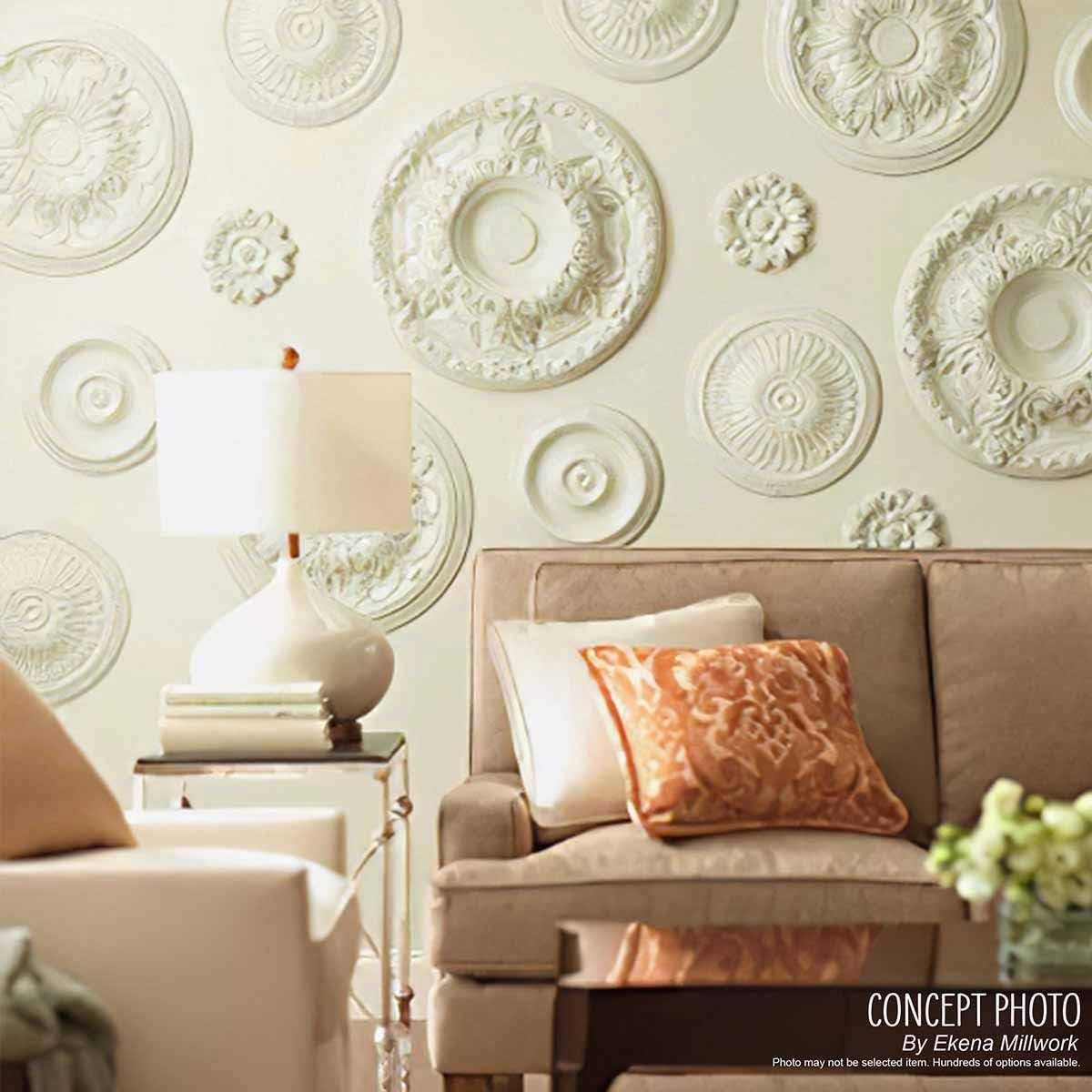 Ekena Millwork CM42X28ASBZS Ashford Ceiling Medallion, 42 3/4"W x 28 7/8"H x 1"P, Hand-Painted Bronze