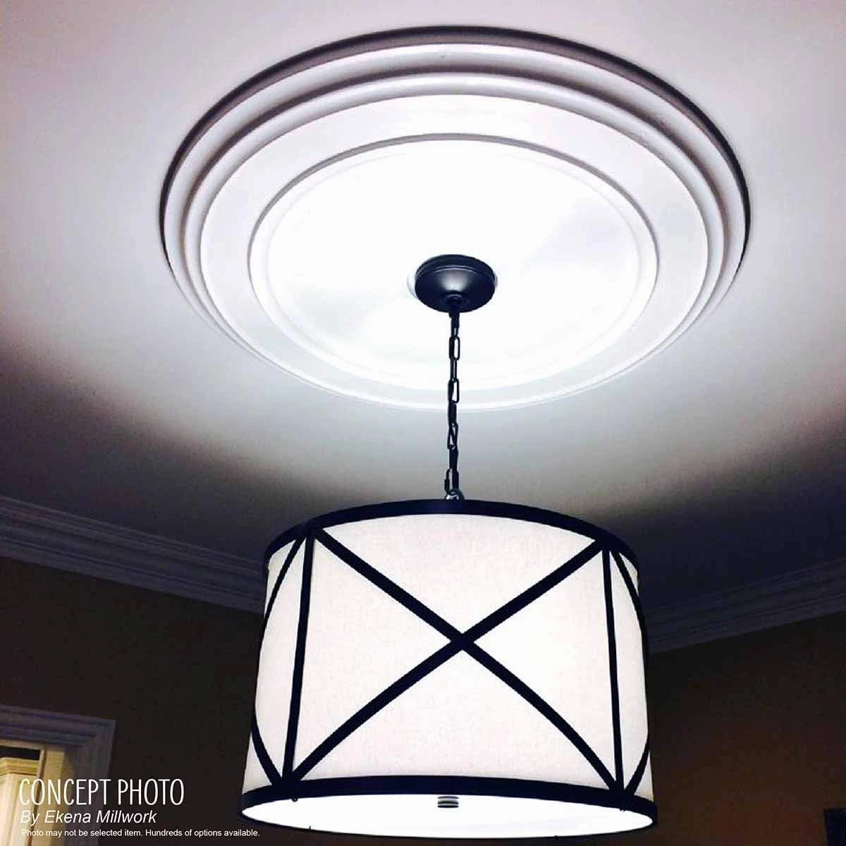 Ekena Millwork CM42X28ASBZS Ashford Ceiling Medallion, 42 3/4"W x 28 7/8"H x 1"P, Hand-Painted Bronze
