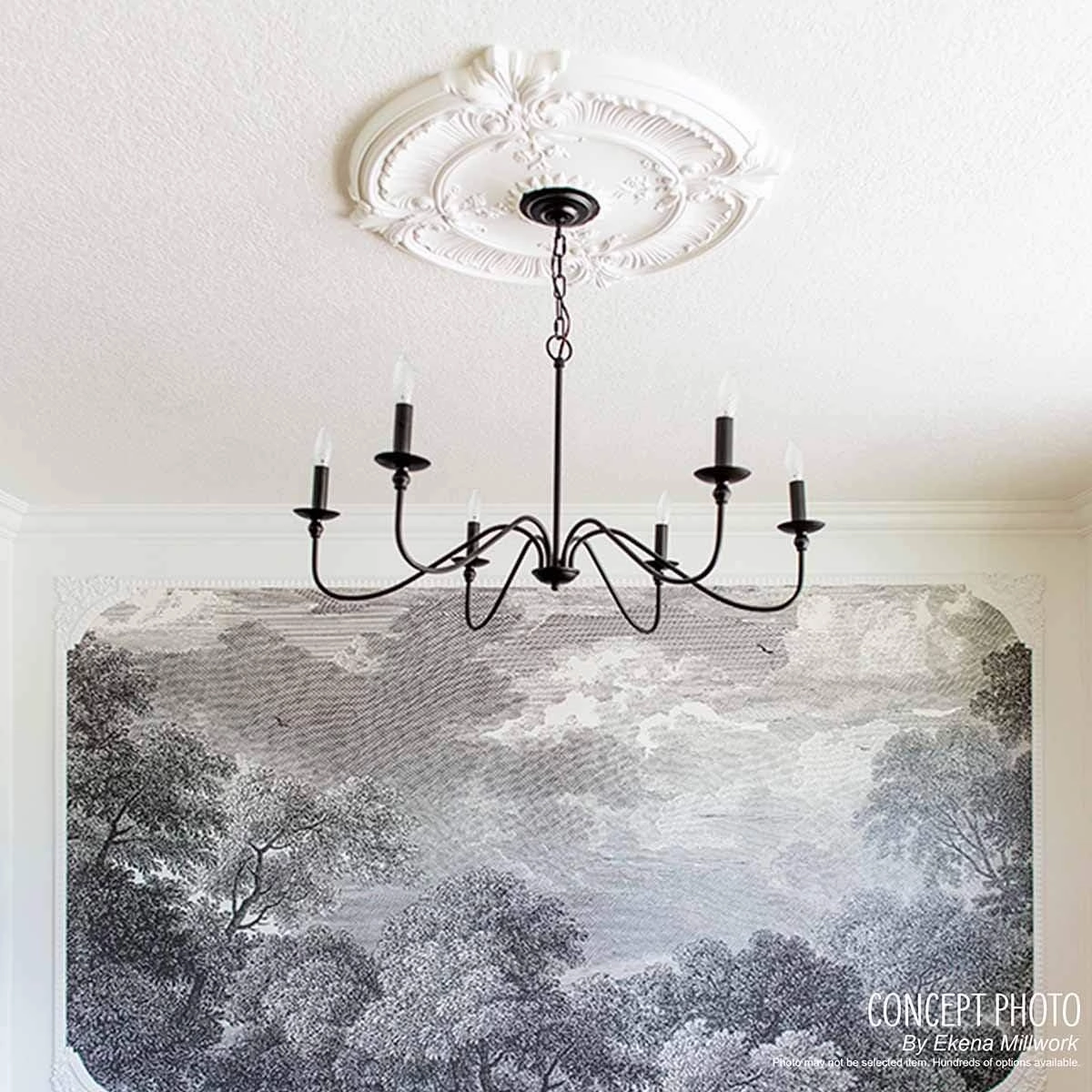 Ekena Millwork CM42X28ASBZS Ashford Ceiling Medallion, 42 3/4"W x 28 7/8"H x 1"P, Hand-Painted Bronze