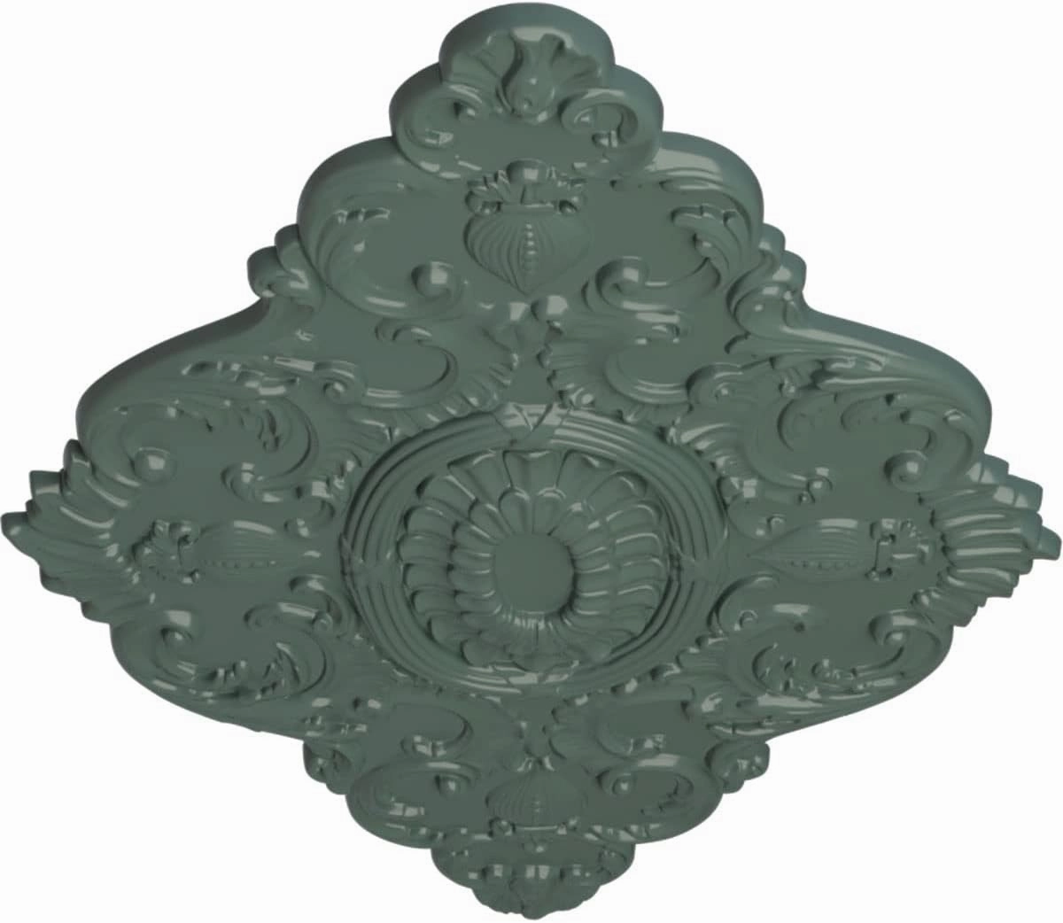 Ekena Millwork CM42X28ASCBF Ashford Ceiling Medallion, 42 3/4"W x 28 7/8"H x 1"P, Hand-Painted Cloud Burst