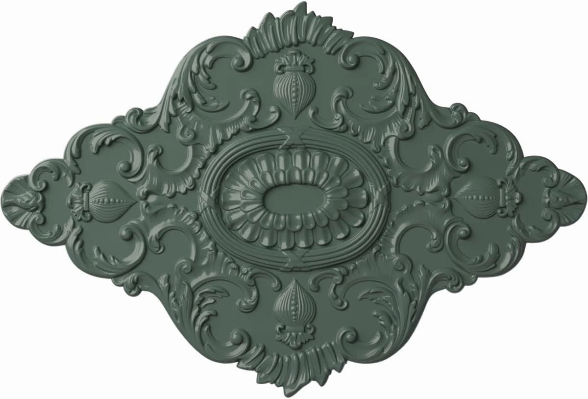 Ekena Millwork CM42X28ASCBF Ashford Ceiling Medallion, 42 3/4"W x 28 7/8"H x 1"P, Hand-Painted Cloud Burst