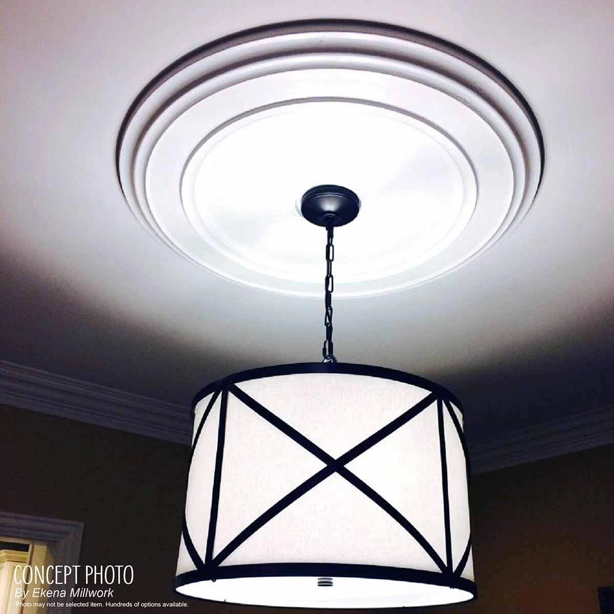 Ekena Millwork CM42X28ASWHC Ashford Ceiling Medallion, 42 3/4"W x 28 7/8"H x 1"P, Hand-Painted Witch Hazel Crackle