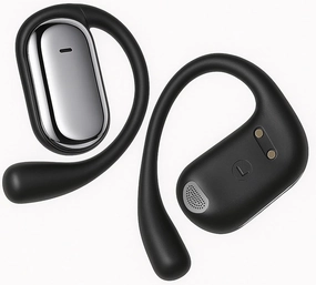 EUQQ Ultra Open-Ear-Headphones Wireless Bluetooth - Bone Conduction Earbuds with Open Air Ergonomic Fit, Waterproof Running Earphones, Secure Over-Ear Buds Ideal for Sport, Fitness, Carbon Black