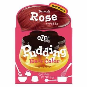 eZn Pudding Hair Dye Ammonia Free Semi-Permanent Self Hair Dye DIY Kit included contain Keratin Made in Korea Beauty (Damask Rose)